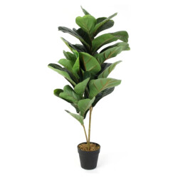 WDMT Kunststof rubberplant ø 14 x 98 cm groen