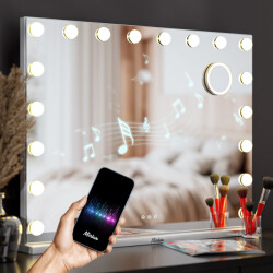 Mirlux Hollywood spiegel bluetooth speakers 80x60cm wit pre-order