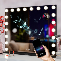 Mirlux Hollywood spiegel bluetooth speakers 80x60cm zwart
