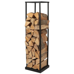 WDMT Metalen brandhoutrek 31,5 x 31,5 x 115 cm mat zwart