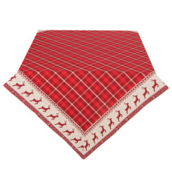Clayre & Eef Tafelkleed kerst 150x250 cm beige katoen herten en kerst
