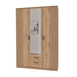 CaliCosy Kast 3 draaideuren met 1 spiegel en 2 laden l135 cm luebeck