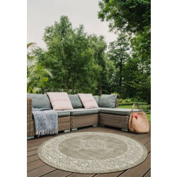 Muratap Brussels vintage buitenkleed – rond indoor & outdoor vloerkleed – tuinkleed,