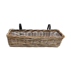 WDMT Rotan balkon plantenbak 60 x 18 x 16 cm bruin