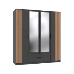 CaliCosy Kast 4 draaideuren met 1 spiegel en 2 laden l180 cm luebeck