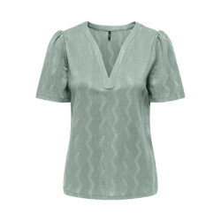 Only Onldia ss v-neck pleat top cs jrs olijf