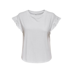 Only Onlgrape ss frill o-neck top jrs off-white