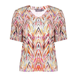 Geisha T-shirt v-neck jersey aop color