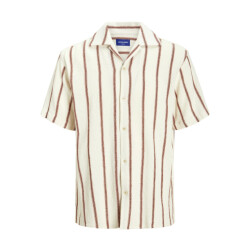 Jack & Jones Jorcoba stripe resort shirt ss sn ecru dessin