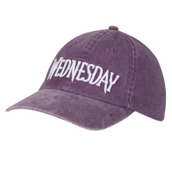 Li-cense Wednesday met logo gewassen baseballpet