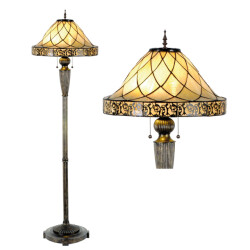 LumiLamp Tiffany vloerlamp Ø 46x168 cm glas driehoek staande lamp
