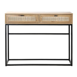 CaliCosy 2 laden console met vlechtwerk l100cm