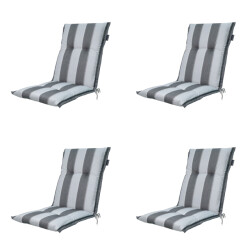 Madison tuinstoelkussen lage rug banda grey ca. 105x50 cm set van 4