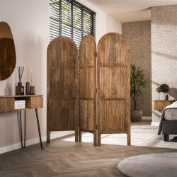Hoyz roomdivider wave 3-delig massief mango zandkleur