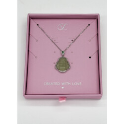 Smashed Lemon 64013 dunne vergulde en ketting met hetian jade boeddha hanger |