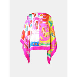 Mucho Gusto Poncho benirras kleurrijk geverfd print