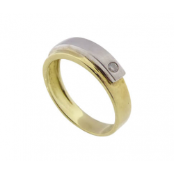 Christian Gouden bicolor ring met briljant