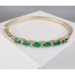 Christian Gouden armband met smaragd en diamanten