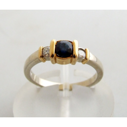 Christian Bicolor gouden ring met diamant en saffier