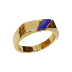 Christian Gouden ring met lapis lazuli