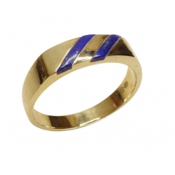 Christian Gouden cachet ring met lapis lazuli