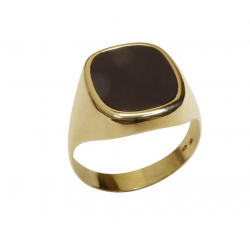 Christian Gouden zegel ring met onyx
