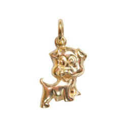 Christian 14 karaats gouden hond hanger