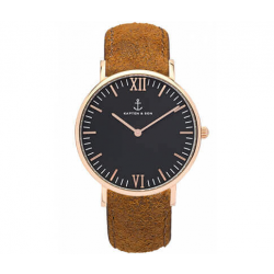 Kapten & Son Horloge black brown vintage leather campus 4251145223571