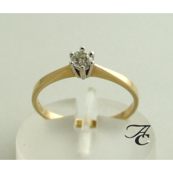 Atelier Christian 14 karaat gouden ring met diamant in klauwzetting