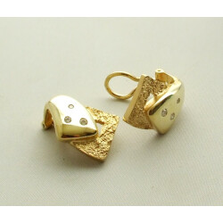Christian Gouden oorclips met diamant