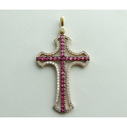 Christian Gouden hanger met robijn en zirkonia
