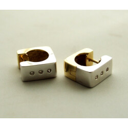 Christian Bicolor creolen met diamant