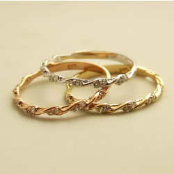 Christian Gouden ringen set met zirkonia