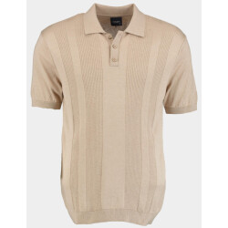 Bos Bright Blue Polo korte mouw met ingebreid motief 315/8014