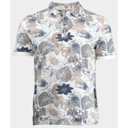 Bos Bright Blue Polo korte mouw polo print 2822425/801 porcellana