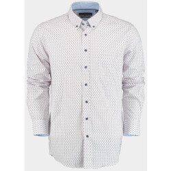 Bos Bright Blue R.b. boston casual hemd lange mouw regular fit cotton 427670/304