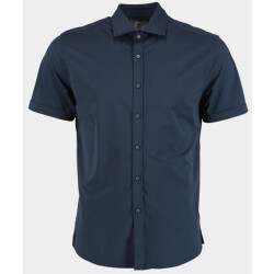 Bos Bright Blue Casual hemd lange mouw tecnical shirt lm 42570025a/220 navy