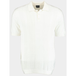 Bos Bright Blue Polo korte mouw met ingebreid motief 315/010