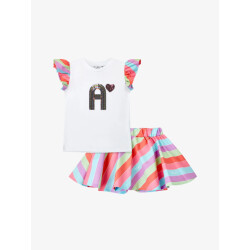 ADee Meisjes set rok enya bright white