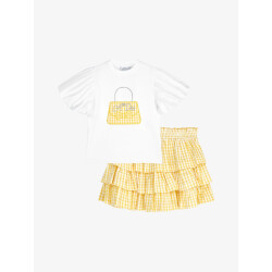 ADee Meisjes set rok set dolores bright white