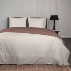 Superieur Dekbedovertrek twin face – / taupe 100% katoen 260x200/220cm