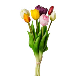 Kopu ® kunstbloemen bos tulpen mix 7 stuks 39 cm -