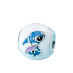 Mijn bedels Disney stitch bedel – blauw & wit emaille