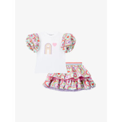 ADee Meisjes set rok evita bright white