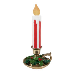 Clayre & Eef Kerstdecoratie met led-verlichting kandelaar 18x17x38 cm wit