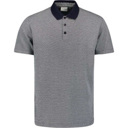 No Excess Polo 2 coloured jacquard deep blue