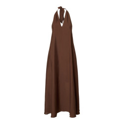 Selected Femme slfvilmi sl ankle neckholder dress 16098103 chestnut