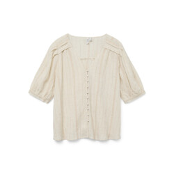 Vero Moda vmdahlia s/s v-neck shirt wvn btq 10329115 pumice stone