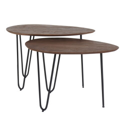 Home67 Salontafel fabio espresso mangohout set van 2