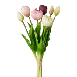 Kopu ® kunstbloemen bos tulpen mix 7 stuks 39 cm -